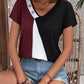 Women's Bryony Color Block Decorative Button V-Neck Tee