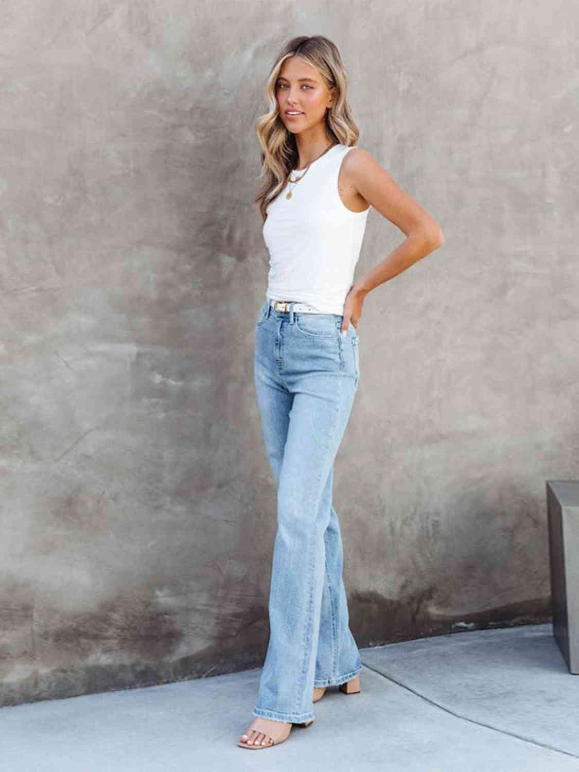 Misty Blue Full Size Washed Straight Leg Jeans