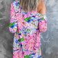 Floral Open Front Long Sleeve Cardigan