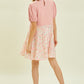 HEYSON Full Size Round Neck Floral Ruffle Hem Mini Dress