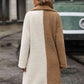 Adrien Planet Camel Full Size Contrast Dropped Shoulder Sherpa Coat