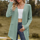 Cable-Knit Long Sleeve Cardigan with Pocket