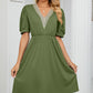 V-Neck Puff Sleeve Dress