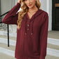 Full Size Cable-Knit Long Sleeve Hoodie