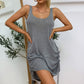 Drawstring Backless Mini Dress