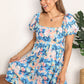 Double Take Floral Square Neck Puff Sleeve Dress
