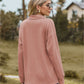 Collared Neck Cable-Knit Long Sleeve Blouse
