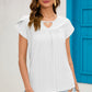 Eyelet Round Neck Short Sleeve T-Shirt