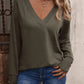 Full Size V-Neck Long Sleeve Top