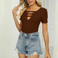 Full Size Twisted V-Neck T-Shirt