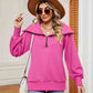 Full Size Half-Zip Collared Sweatshirt