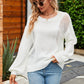 Beauteous Openwork Round Neck Dropped Shoulder Knit Top