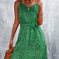 SOChic Printed V-Neck Tie Waist Mini Dress