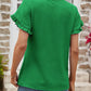 Malibu Dreams Textured Petal Sleeve Round Neck Tee