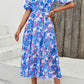 Larissa Bea Smocked Printed V-Neck Short Sleeve Dress
