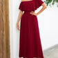 OCEANSIDE Full Size Off-Shoulder Slit Maxi Dress