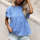 Women's Ditsy Floral Layered Flutter Sleeve Blouse