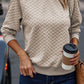 Texture Round Neck Long Sleeve Sweatshirt