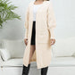 Open Front Dropped Shoulder Cardigan