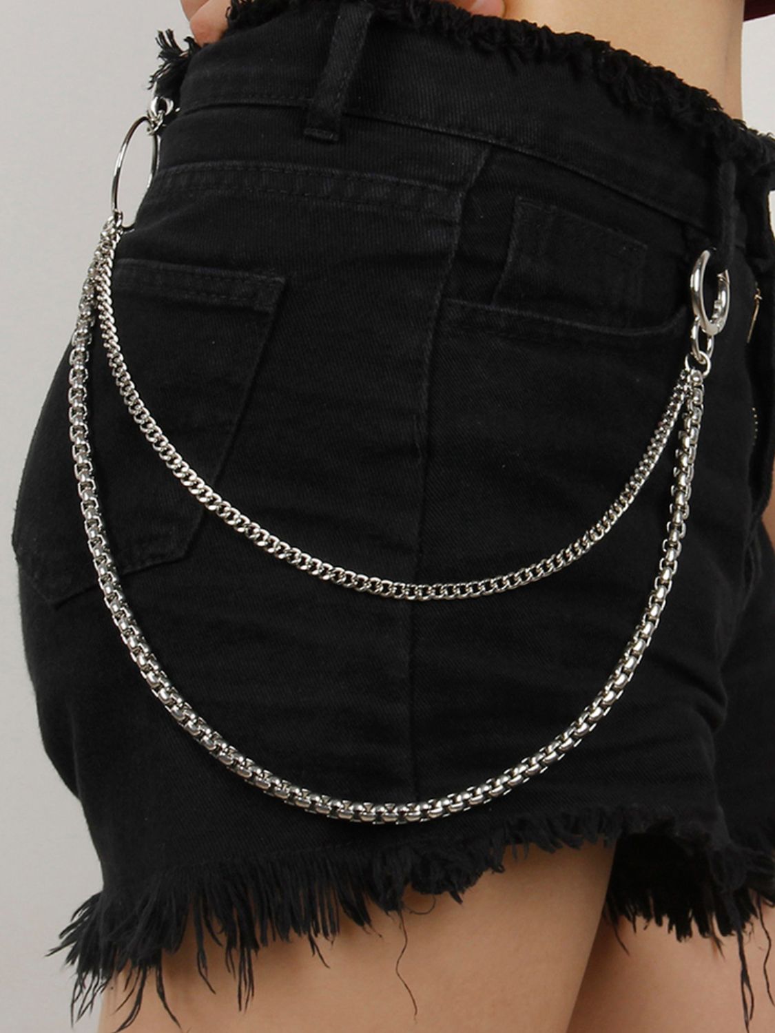 Women's Double-Layered Metal Chain Belt