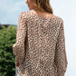 Beauteous Printed V-Neck Balloon Sleeve Blouse