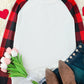 Full Size Plaid Heart Round Neck Sweatshirt
