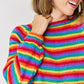 Striped Round Neck Long Sleeve Sweater