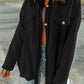 Pocketed Button Up Droppped Shoulder Jacket