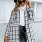 Plaid Pocketed Button Up Dropped Shoulder Jacket