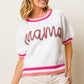 BiBi MAMA Contrast Trim Short Sleeve Sweater - Brand BiBi