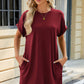 Round Neck Rolled Short Sleeve Tee Dress