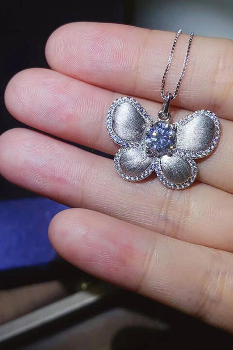 1 Carat Moissanite Butterfly Pendant Necklace 💜