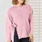 Slit Tied Dropped Shoulder Sweater