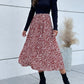 Printed Mock Neck Puff Sleeve Midi Dress