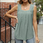 Full Size Eyelet Square Neck Tank