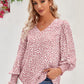 Women's BeautyEve Printed V-Neck Lantern Sleeve Blouse