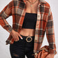 Plaid Collared Neck Button Down Jacket