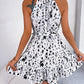 Athena Rea Halter Neck Printed Tie Waist Sleeveless Mini Dress