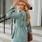 Round Neck Ruffled Peplum Blouse