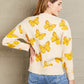 Woven Right Butterfly Dropped Shoulder Crewneck Sweater