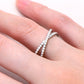 Moissanite 925 Sterling Silver Crisscross Ring