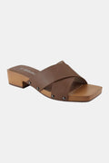 Weeboo Step Into Summer Criss Cross Wooden Clog Mule *