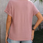 Eyelet Notched Short Sleeve T-Shirt
