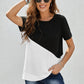 Full Size Two-Tone Round Neck Tee