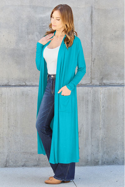 Basic Bae Full Size Open Front Long Sleeve Cover Up Cardigan