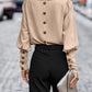 Full Size Round Neck Lantern Sleeve Blouse