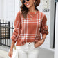 Printed Round Neck Dropped Shoulder Sweater