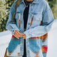 Full Size Collared Neck Dropped Shoulder Denim Jacket
