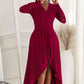 Full Size Lace High-Low V-Neck Dress