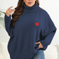 Plus Size Turtle Neck Long Sleeve Sweater